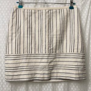 Madewell Cream and Black Striped Mini Skirt